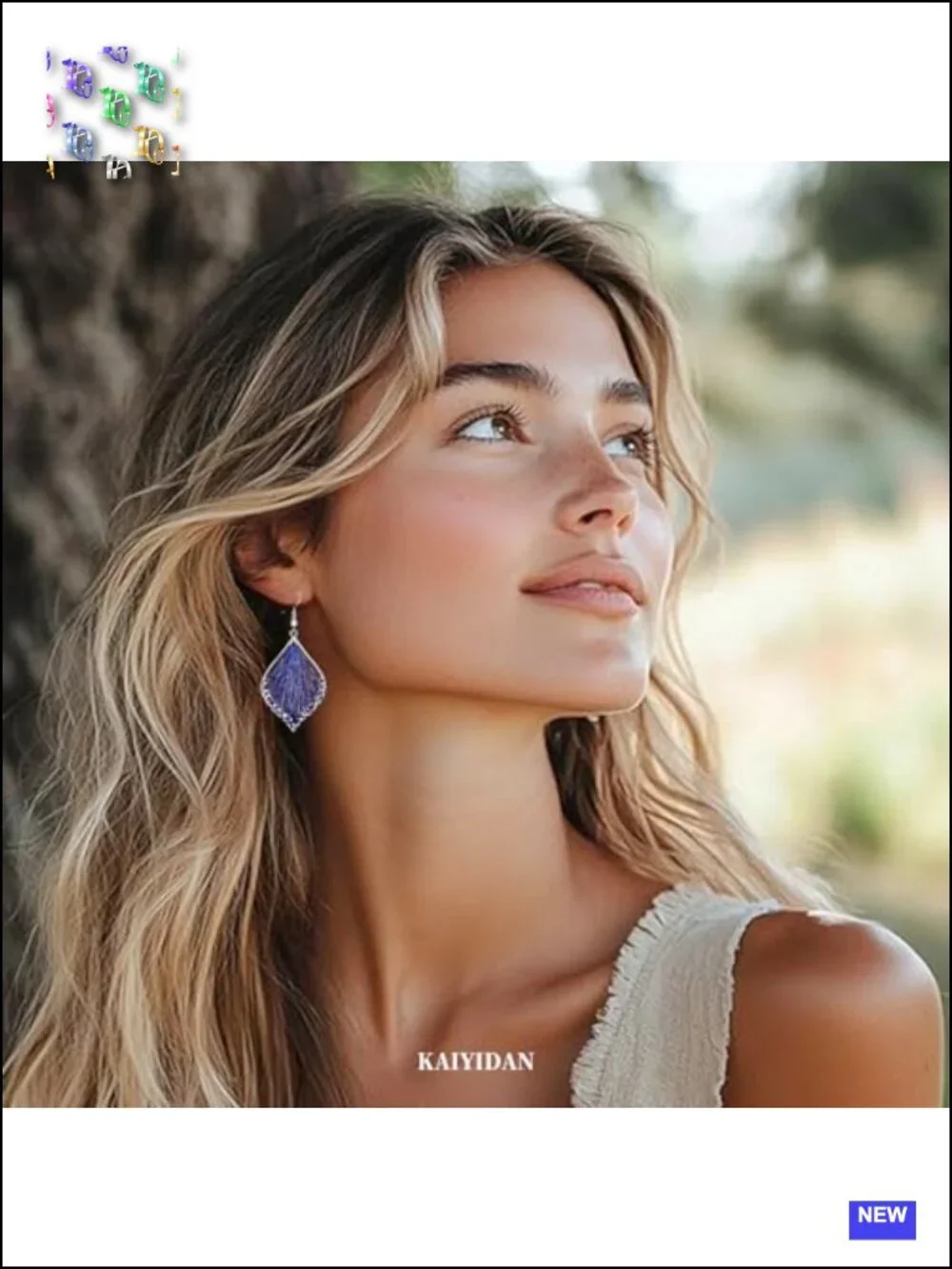 Trendy Boho Dangle Earrings with Leaf Teardrop Turquoise Crystal Tassels